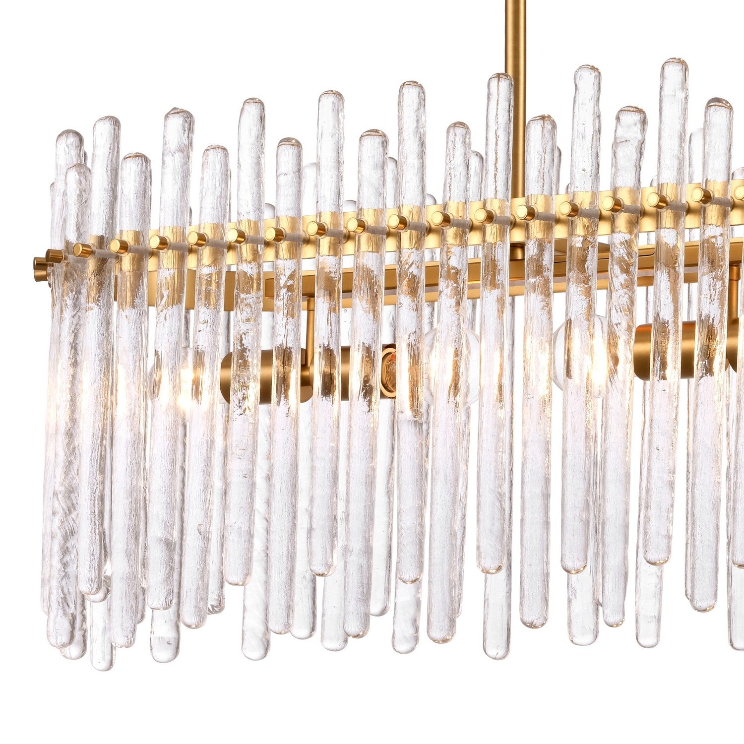 Arabela Lighting - 85099-6 - Six Light Linear Chandelier - Icicles - Satin Brass