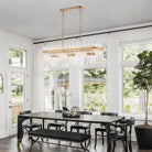 Arabela Lighting - 85099-6 - Luminaire linéaire à six lampes Suspendu - Glaçons - Laiton satiné