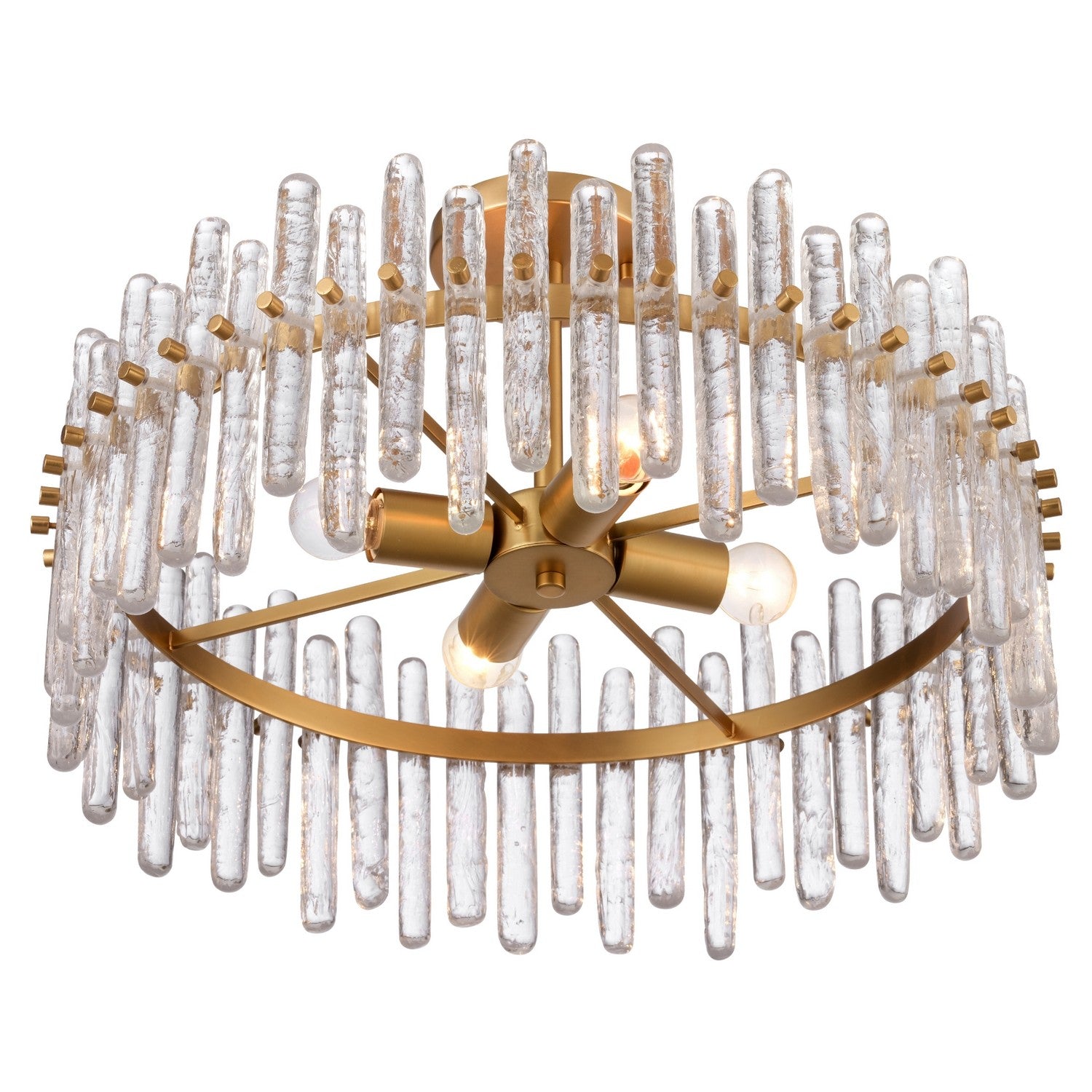 Arabela Lighting - 85109-4 - Four Light Semi Flush Mount - Icicles - Satin Brass