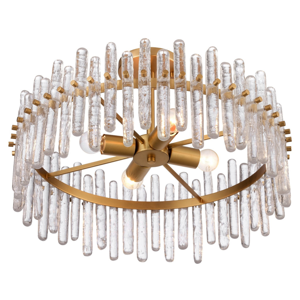 Arabela Lighting - 85109-4 - Four Light Semi Flush Mount - Icicles - Satin Brass