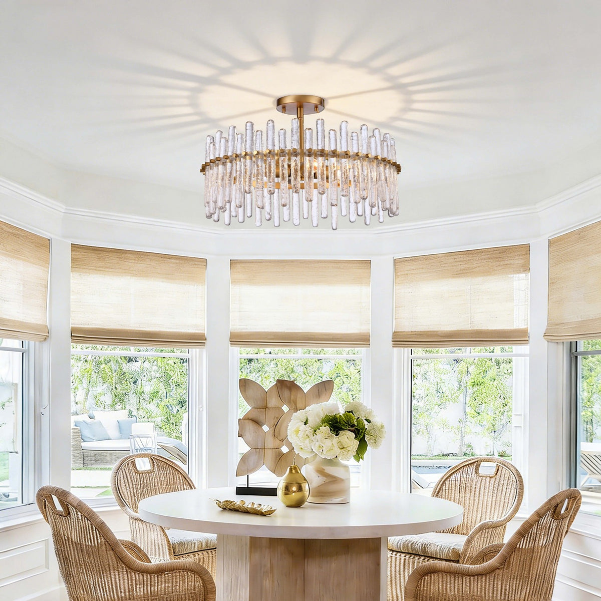 Arabela Lighting - 85109-4 - Four Light Semi Flush Mount - Icicles - Satin Brass