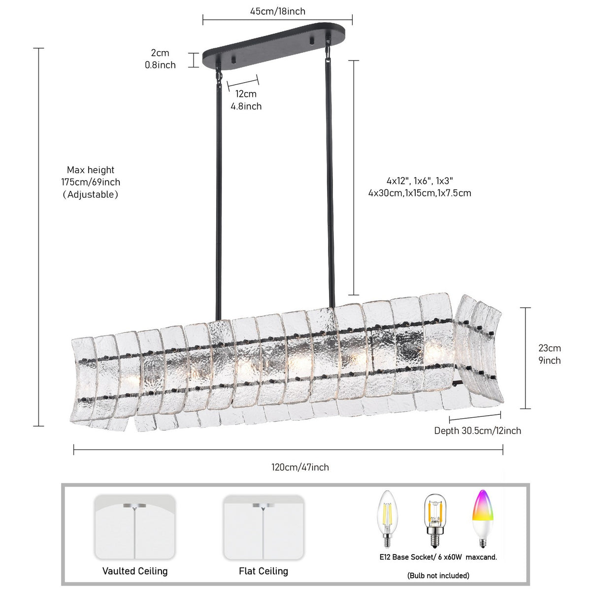 Arabela Lighting - 85254-6 - Six Light Linear Chandelier - Sophie - Matte Black
