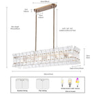 Arabela Lighting - 85354-6 - Luminaire linéaire à six lampes Suspendu - Sophie - Or laqué