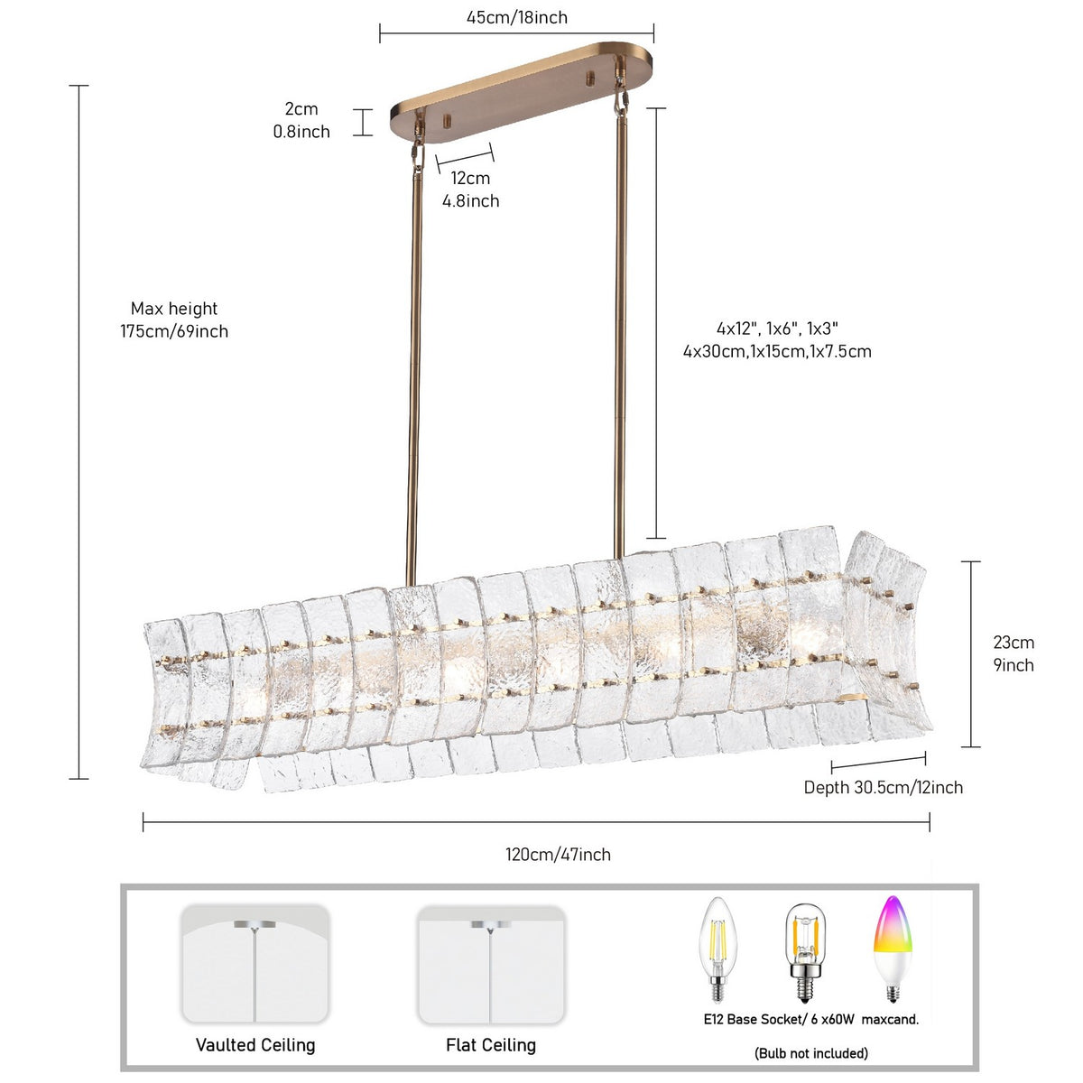 Arabela Lighting - 85354-6 - Six Light Linear Chandelier - Sophie - Lacquered Gold