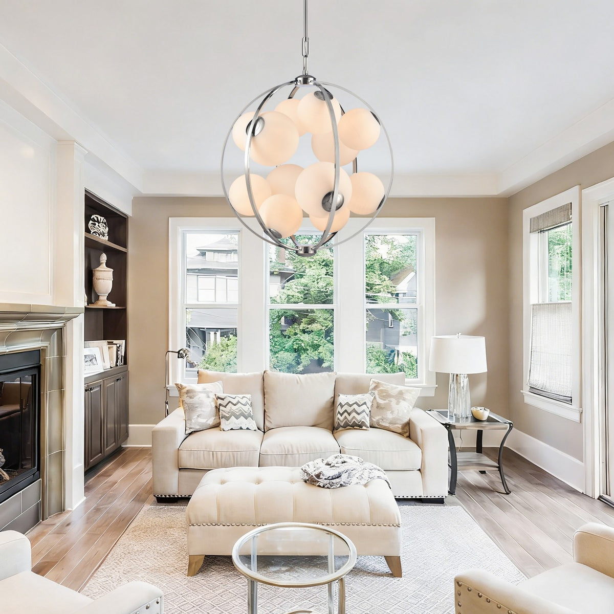 Arabela Lighting - 85370-12 - Guirlande lumineuse à 12 lampes Suspension - Concentro - Chrome poli