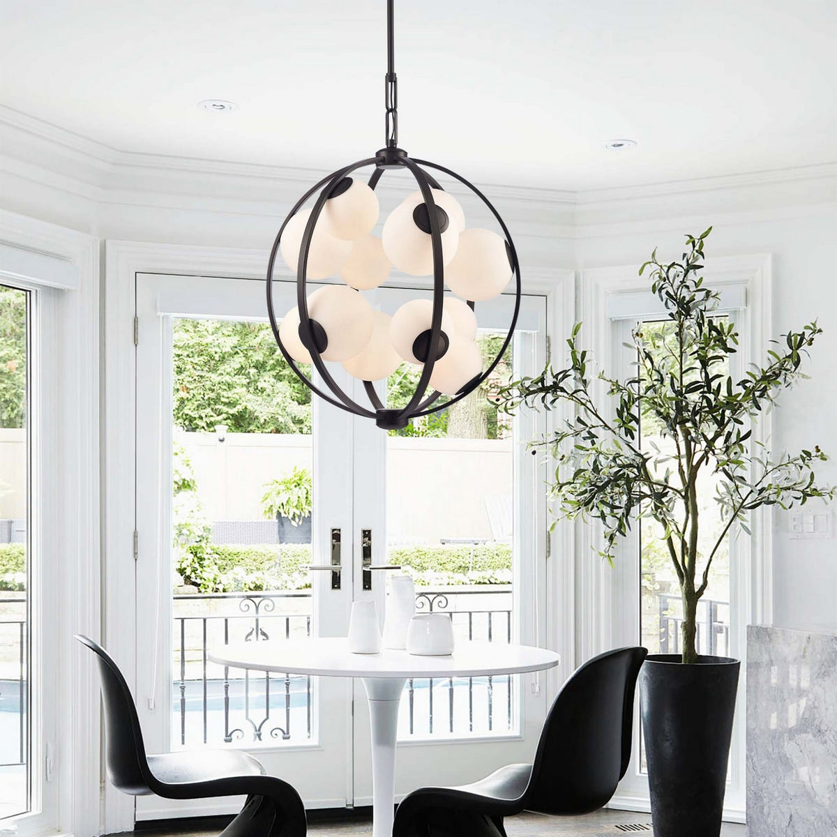 Arabela Lighting - 85271-12 - Guirlande lumineuse à 12 lampes Suspension - Concentro - Bronze foncé