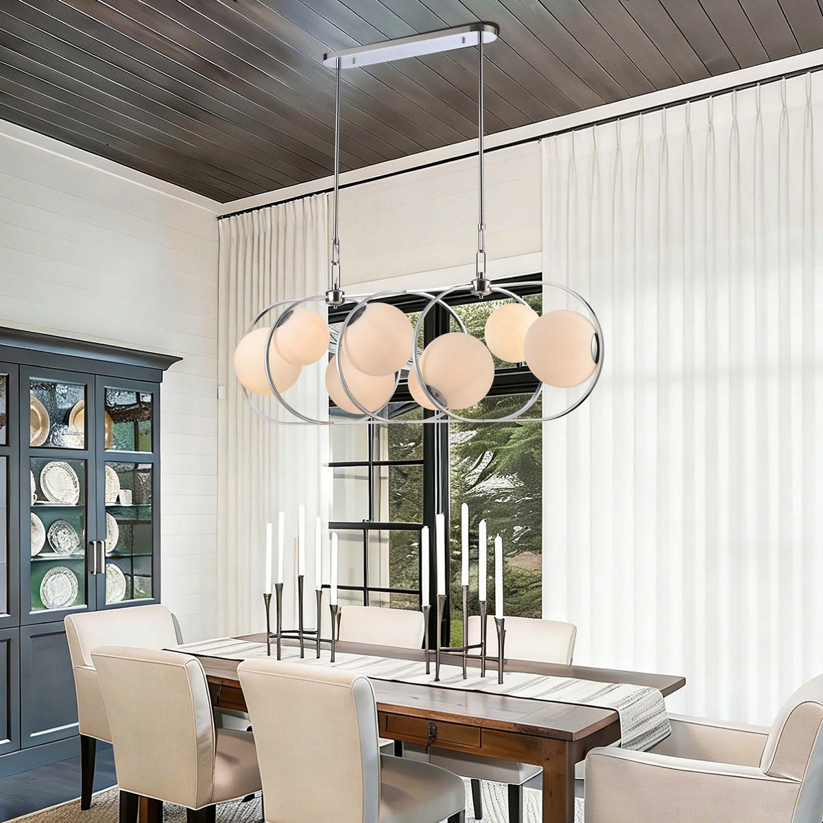 Arabela Lighting - 85373-8 - Eight Light Linear Chandelier - Concentro - Polished Chrome