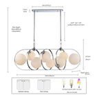 Arabela Lighting - 85373-8 - Luminaire linéaire à huit lampes Suspendu - Concentro - Chrome poli
