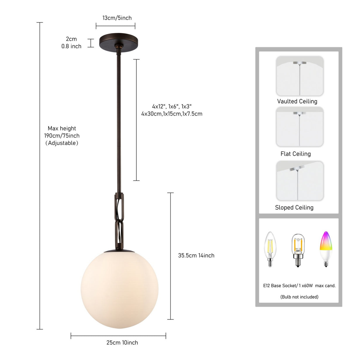 Arabela Lighting - 85275-1 - Une lampe Suspension - Concentro - Bronze foncé