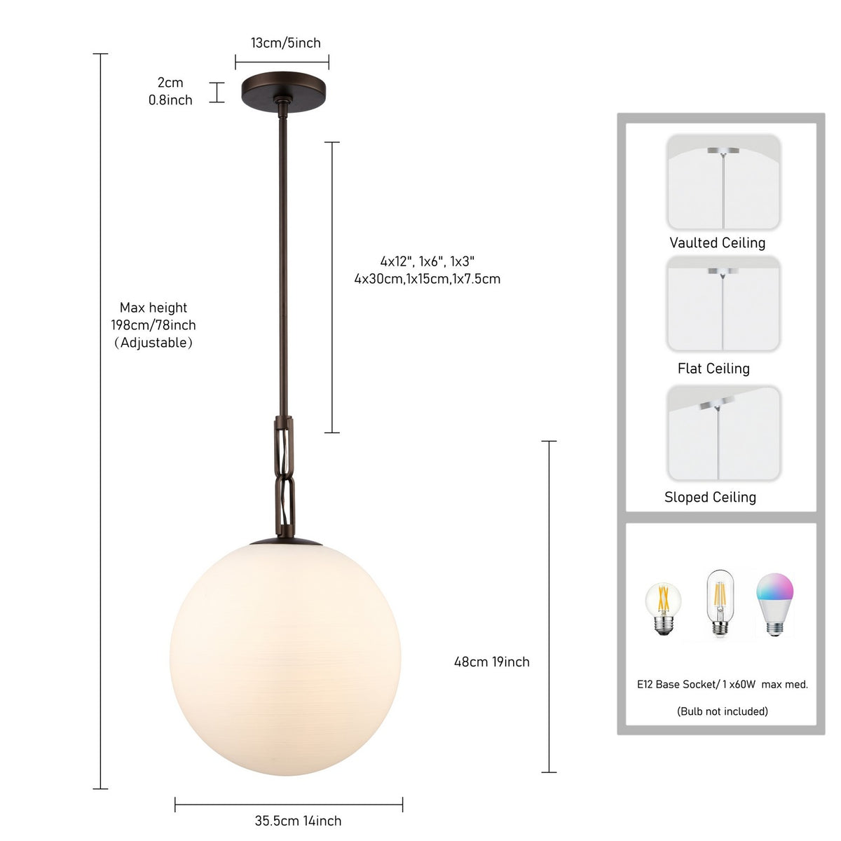 Arabela Lighting - 85276-1 - Une lampe Suspension - Concentro - Bronze foncé