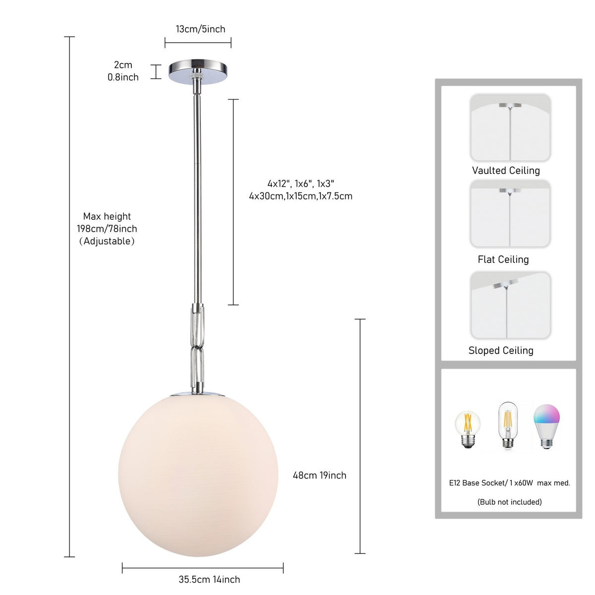 Arabela Lighting - 85376-1 - Une lampe Suspension - Concentro - Chrome poli