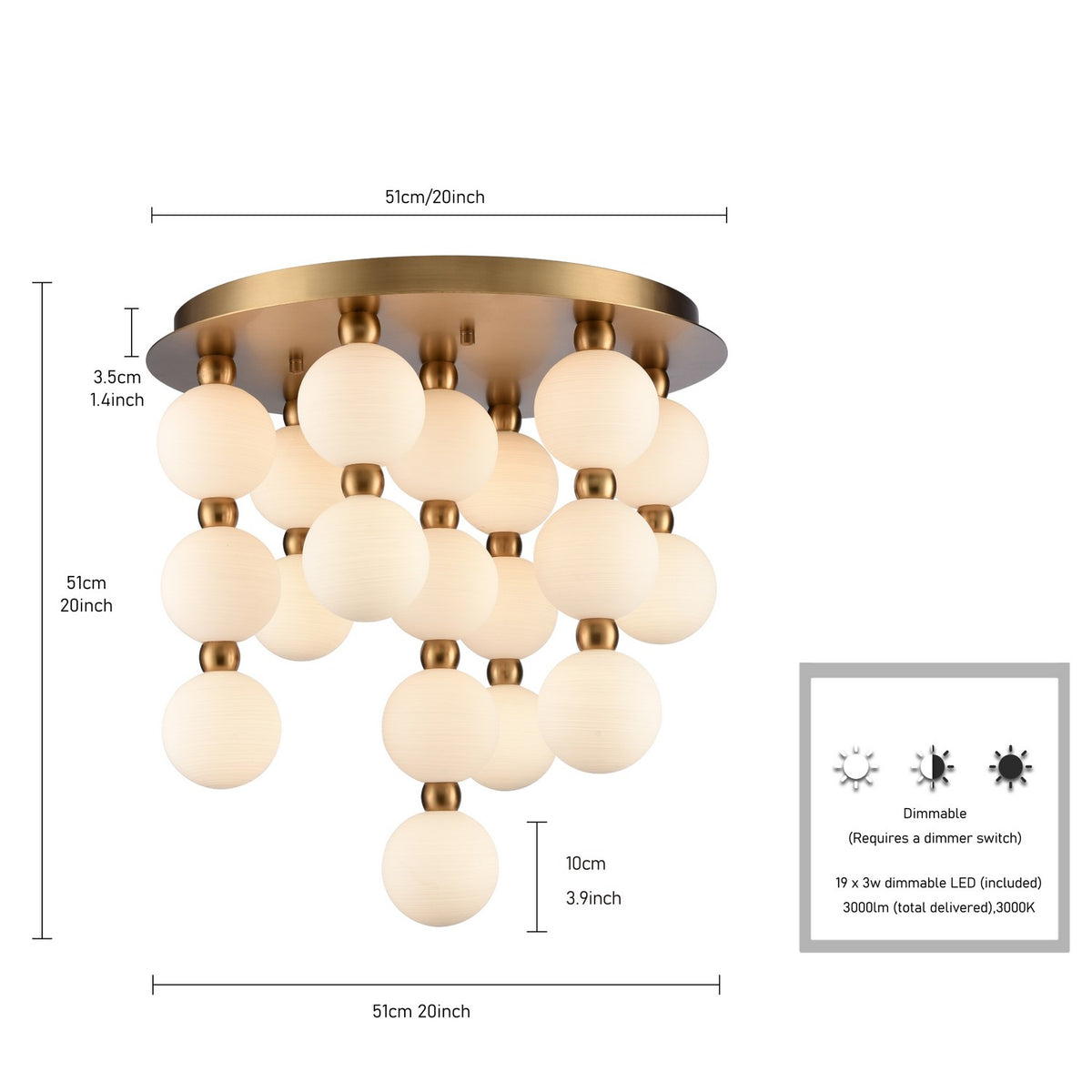 Arabela Lighting - 85281-19 - LED Semi Flush Mount - Mod - Satin Brass