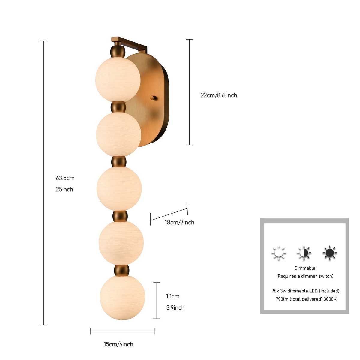 Arabela Lighting - 85289-5 - LED Wall Sconce - Mod - Satin Brass