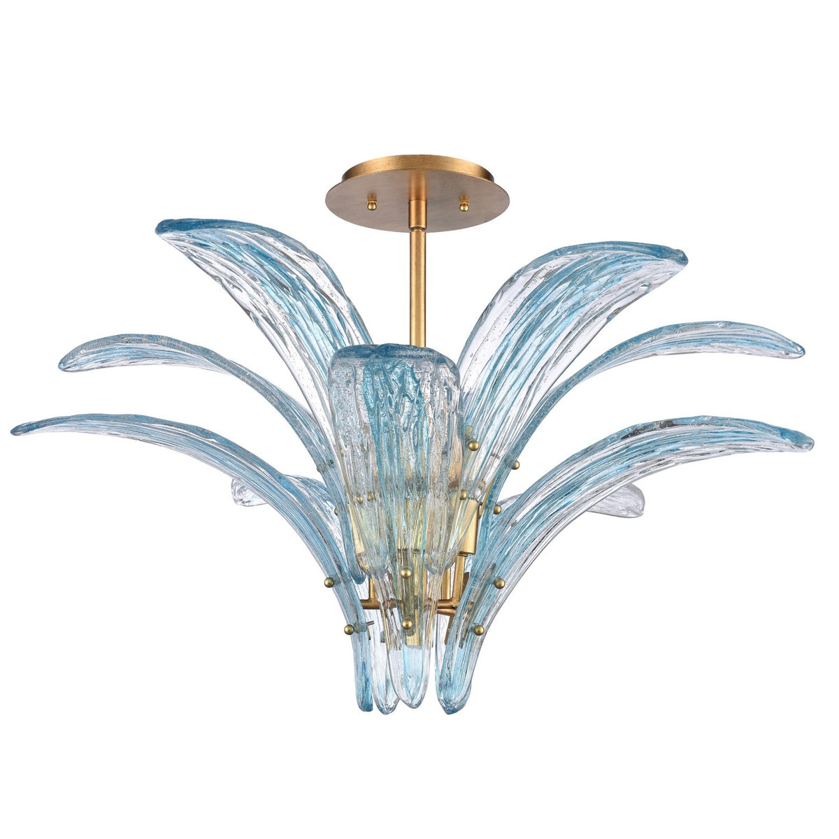Arabela Lighting - 85394-5 - Five Light Semi Flush Mount - Fiore - Antique Gold Leaf