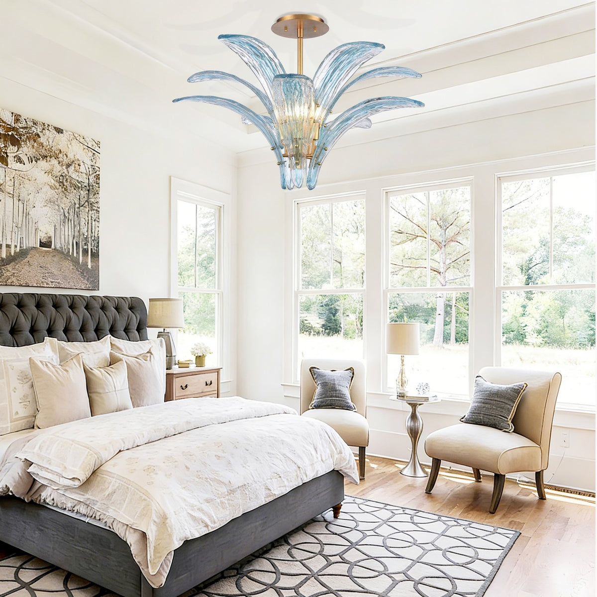 Arabela Lighting - 85394-5 - Five Light Semi Flush Mount - Fiore - Antique Gold Leaf