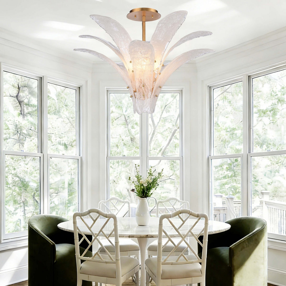 Arabela Lighting - 85494-5 - Five Light Semi Flush Mount - Fiore - Antique Gold Leaf