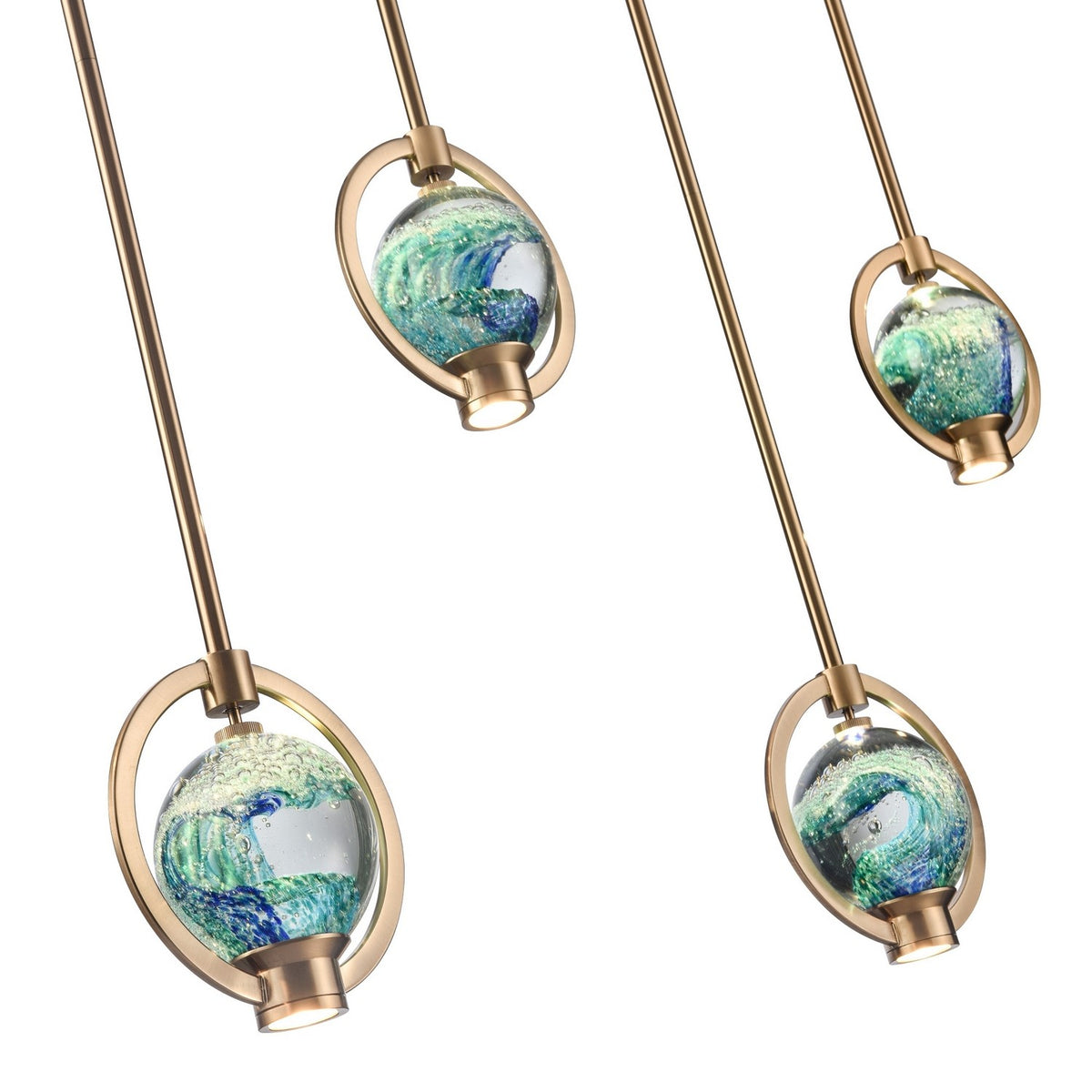 Arabela Lighting - 85404-5 - LED Pendant - Utopia - Lacquered Gold