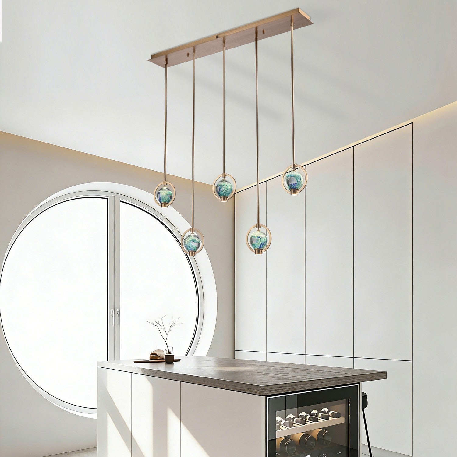 Éclairage Arabela - 85404-5 - LED Suspension - Utopie - Or laqué