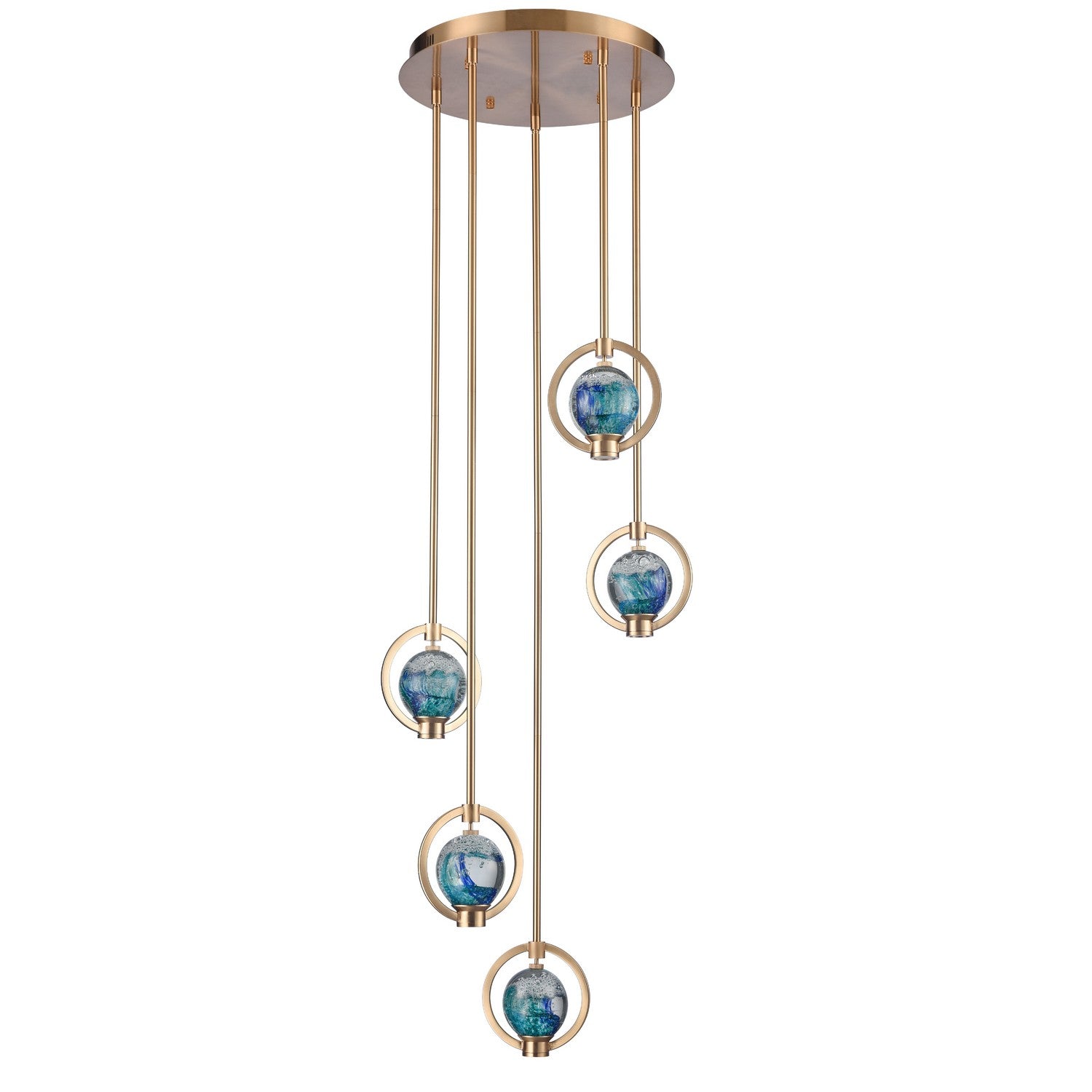 Arabela Lighting - 85400-5 - LED Pendant - Utopia - Lacquered Gold