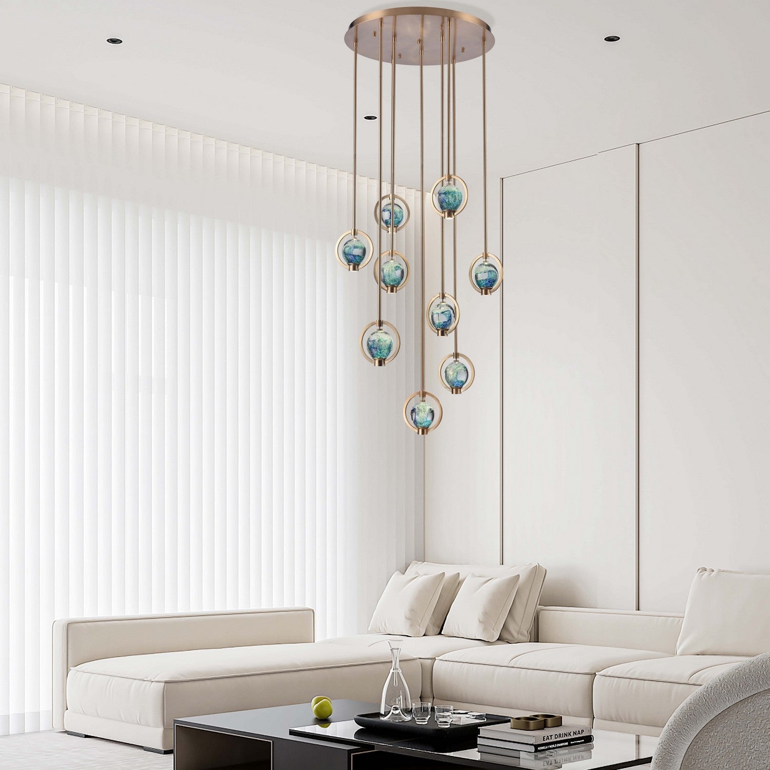 Éclairage Arabela - 85401-9 - LED Suspension - Utopie - Or laqué