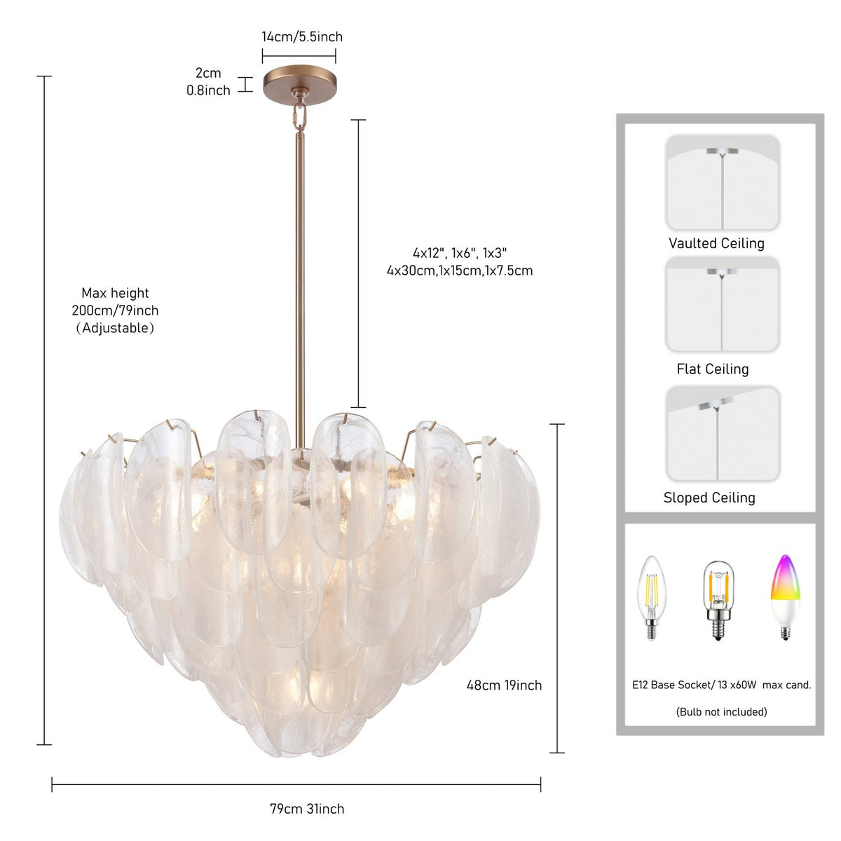 Arabela Lighting - 85411-13 - 13 Light Pendant - Chateau - Satin Brass