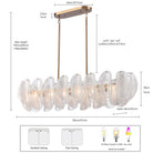 Arabela Lighting - 85413-6 - Luminaire linéaire à six lampes Suspendu Château - Laiton satiné