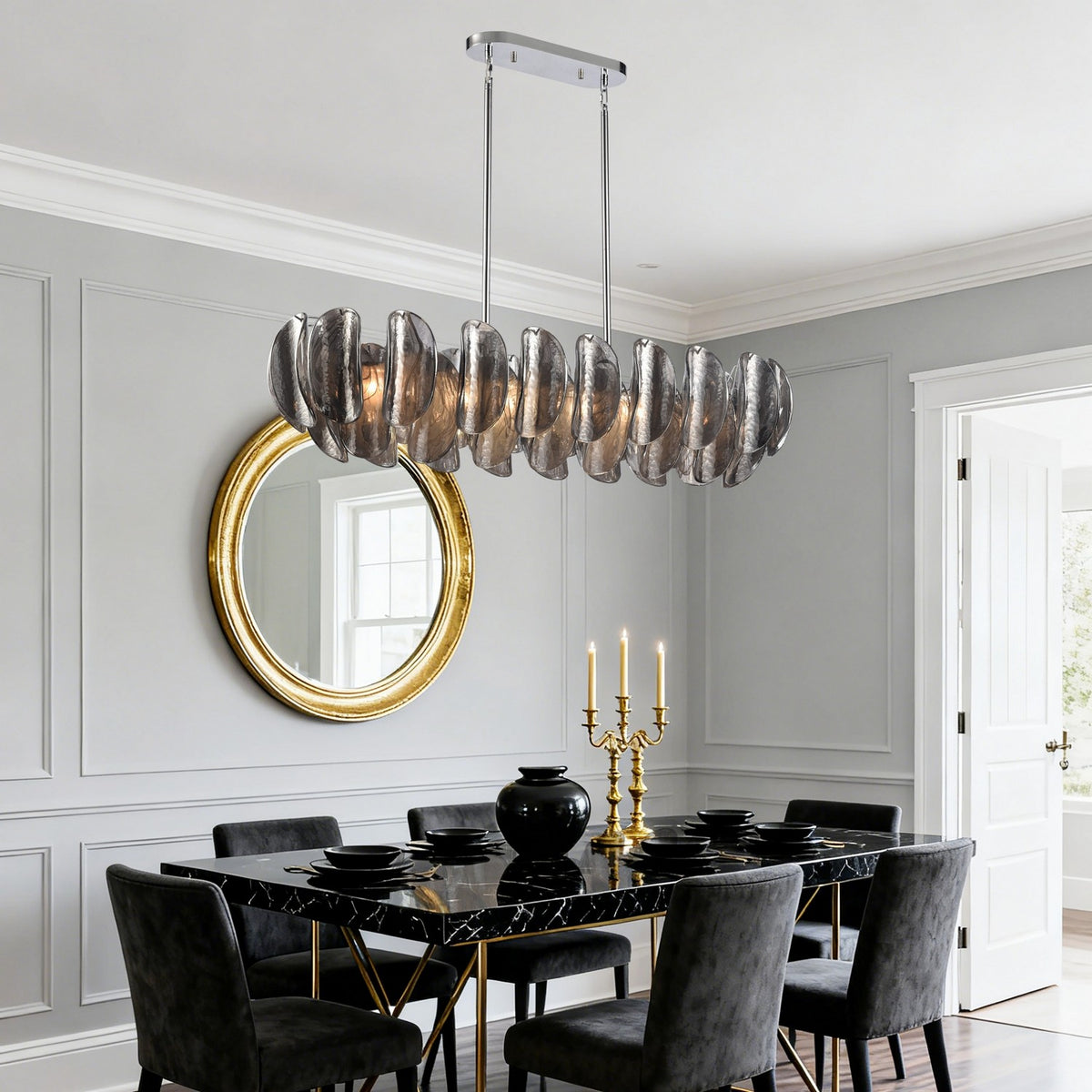 Arabela Lighting - 85513-6 - Six Light Linear Chandelier - Chateau - Polished Chrome