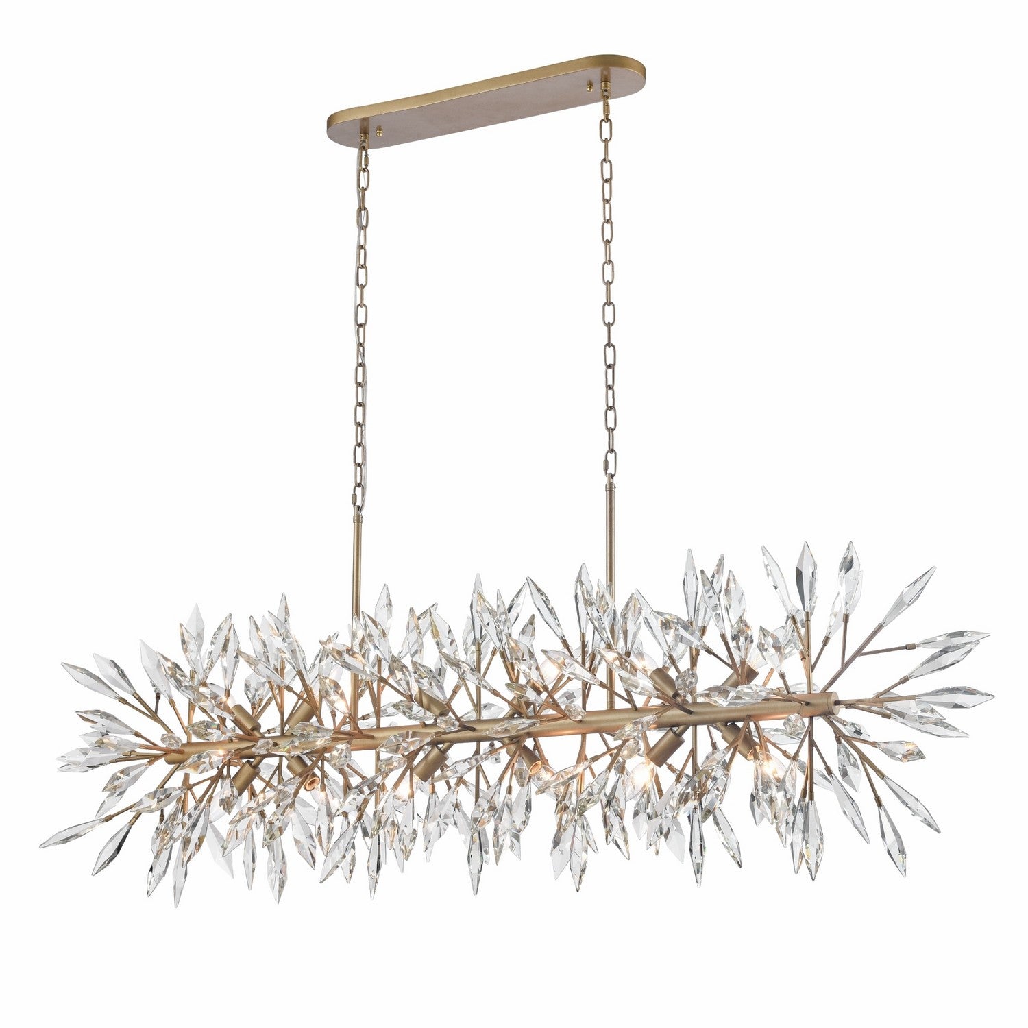Arabela Lighting - 85420-12 - 12 Light Linear Chandelier - Crystal Fusion - Peruvian Gold