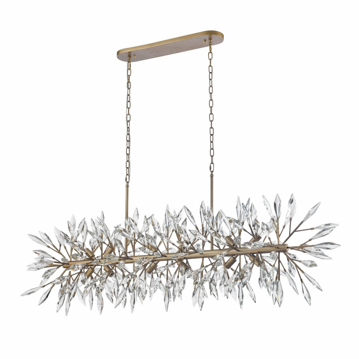 Arabela Lighting - 85420-12 - 12 Light Linear Chandelier - Crystal Fusion - Peruvian Gold
