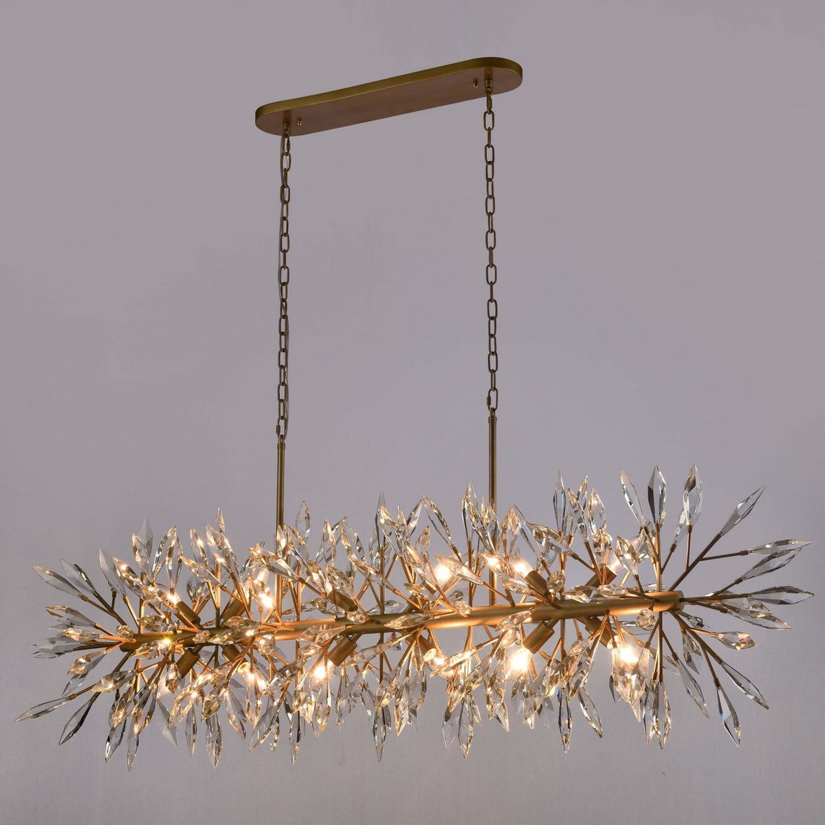 Arabela Lighting - 85420-12 - 12 Light Linear Chandelier - Crystal Fusion - Peruvian Gold