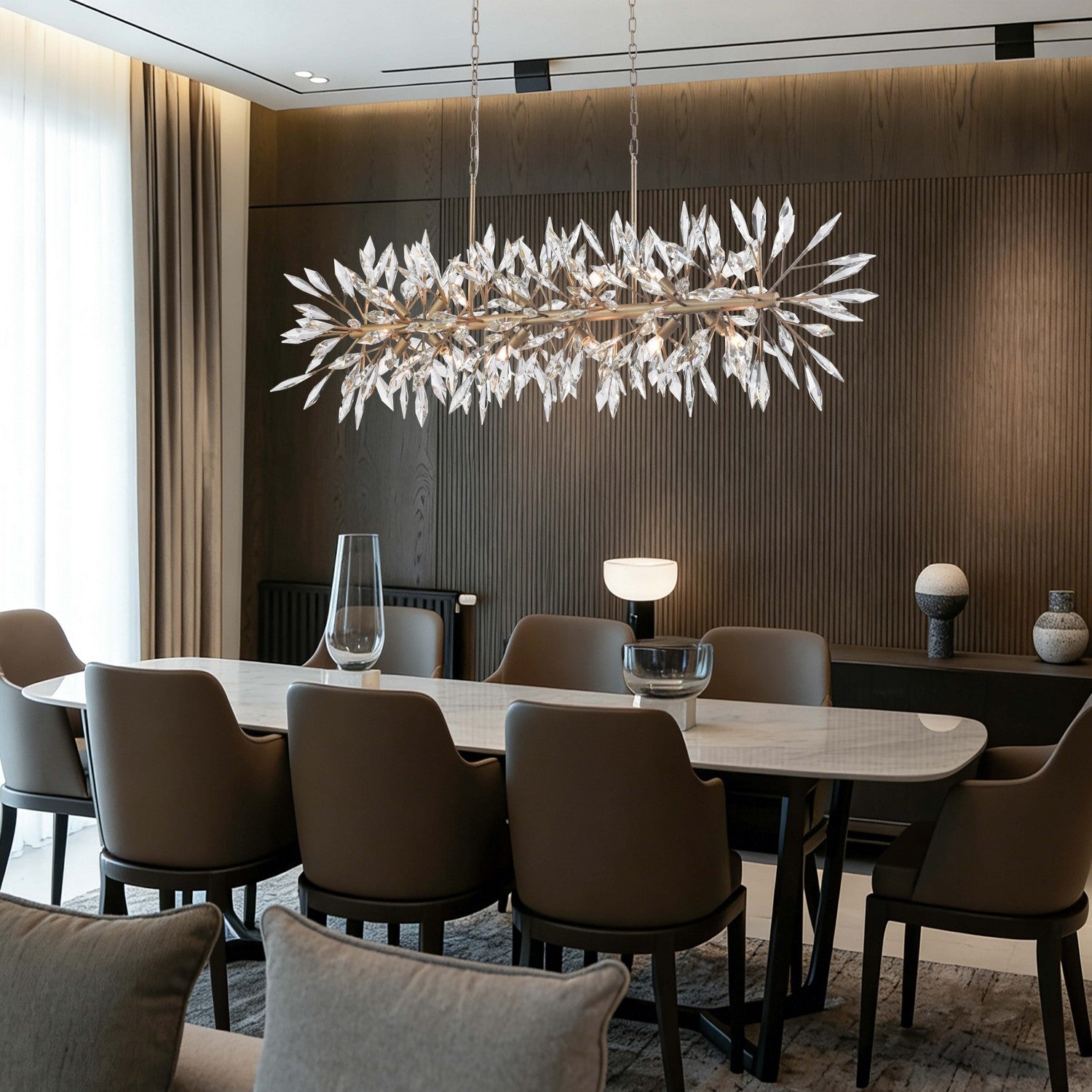 Arabela Lighting - 85420-12 - 12 Light Linear Chandelier - Crystal Fusion - Peruvian Gold