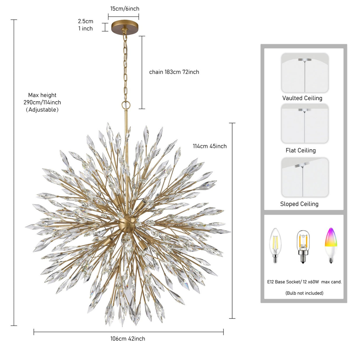 Arabela Lighting - 85422-12 - 12 Light Chandelier - Crystal Fusion - Peruvian Gold