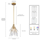 Arabela Lighting - 85424-1 - Une lampe Suspension - Fusion de cristaux - Or péruvien