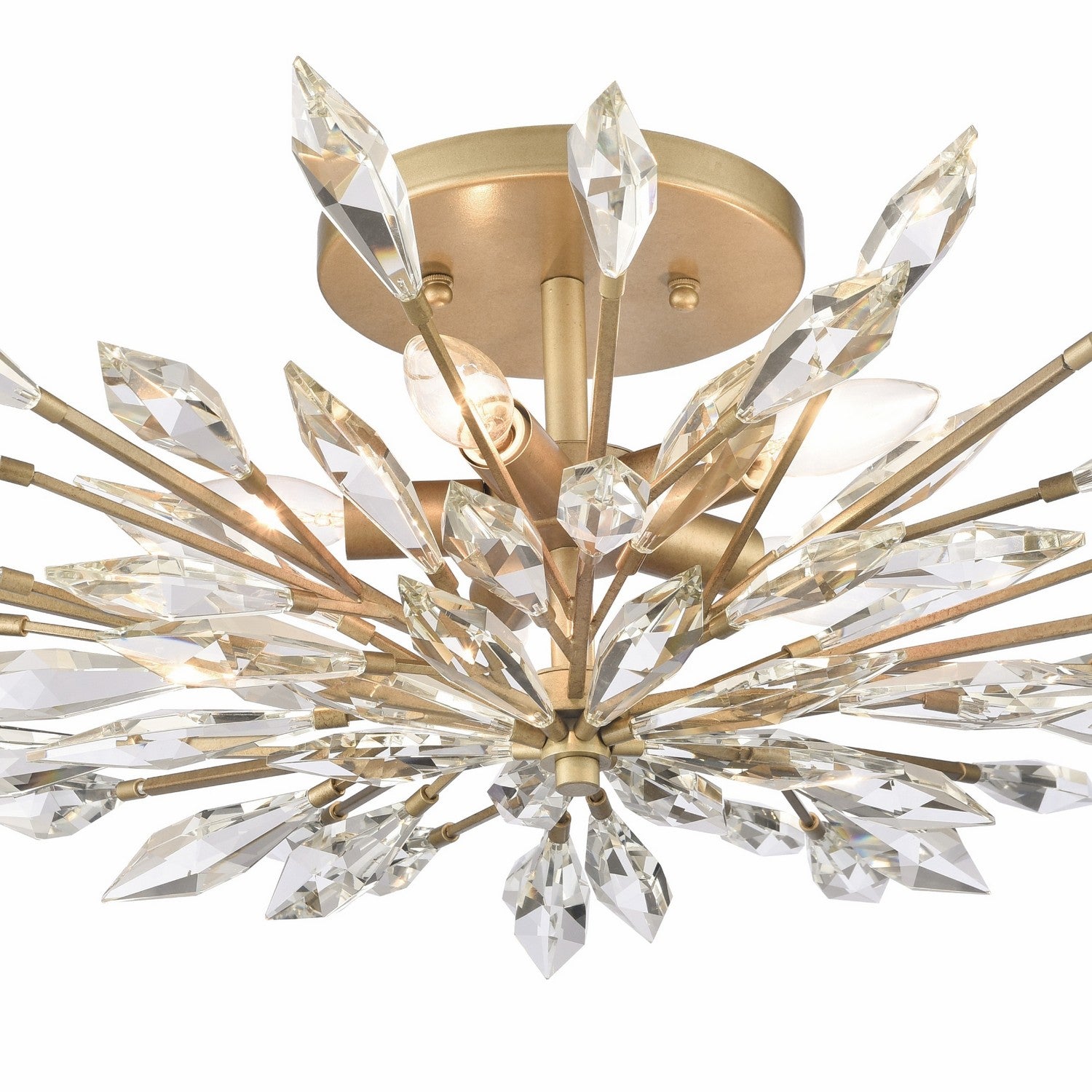 Arabela Lighting - 85425-5 - Five Light Semi Flush Mount - Crystal Fusion - Peruvian Gold
