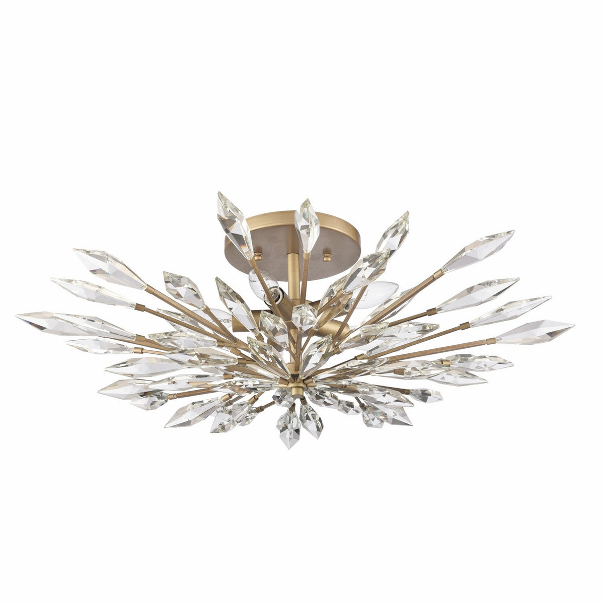 Arabela Lighting - 85425-5 - Five Light Semi Flush Mount - Crystal Fusion - Peruvian Gold