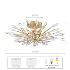 Arabela Lighting - 85425-5 - Semi-luminaire à cinq lumières Plafonnier - Fusion de cristaux - Or péruvien