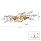 Arabela Lighting - 85426-4 - Applique murale à quatre lumières - Crystal Fusion - Or péruvien