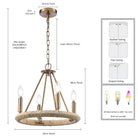 Arabela Lighting - 85430-4 - Quatre lampes Suspendu - Cabane - Or laqué
