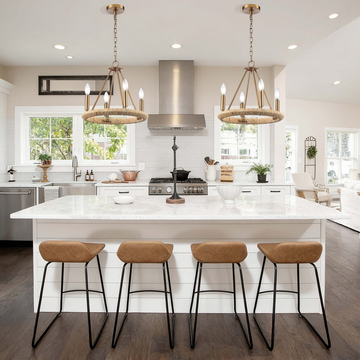 Arabela Lighting - 85430-4 - Four Light Chandelier - Cabana - Lacquered Gold