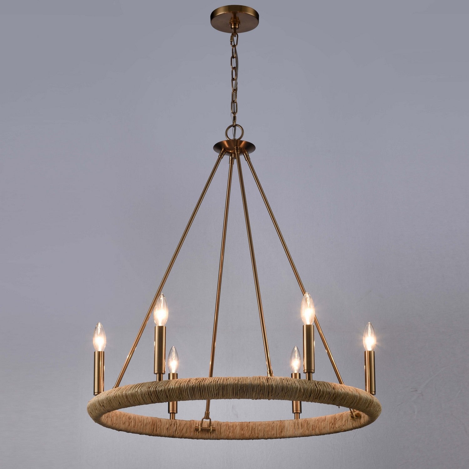 Arabela Lighting - 85431-6 - Six lampes Suspendu - Cabane - Or laqué