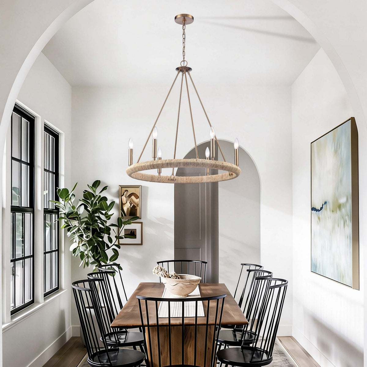 Arabela Lighting - 85431-6 - Six Light Chandelier - Cabana - Lacquered Gold