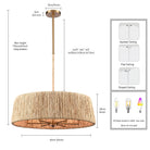 Arabela Lighting - 85434-6 - Six lampes Suspension - Cabane - Or laqué