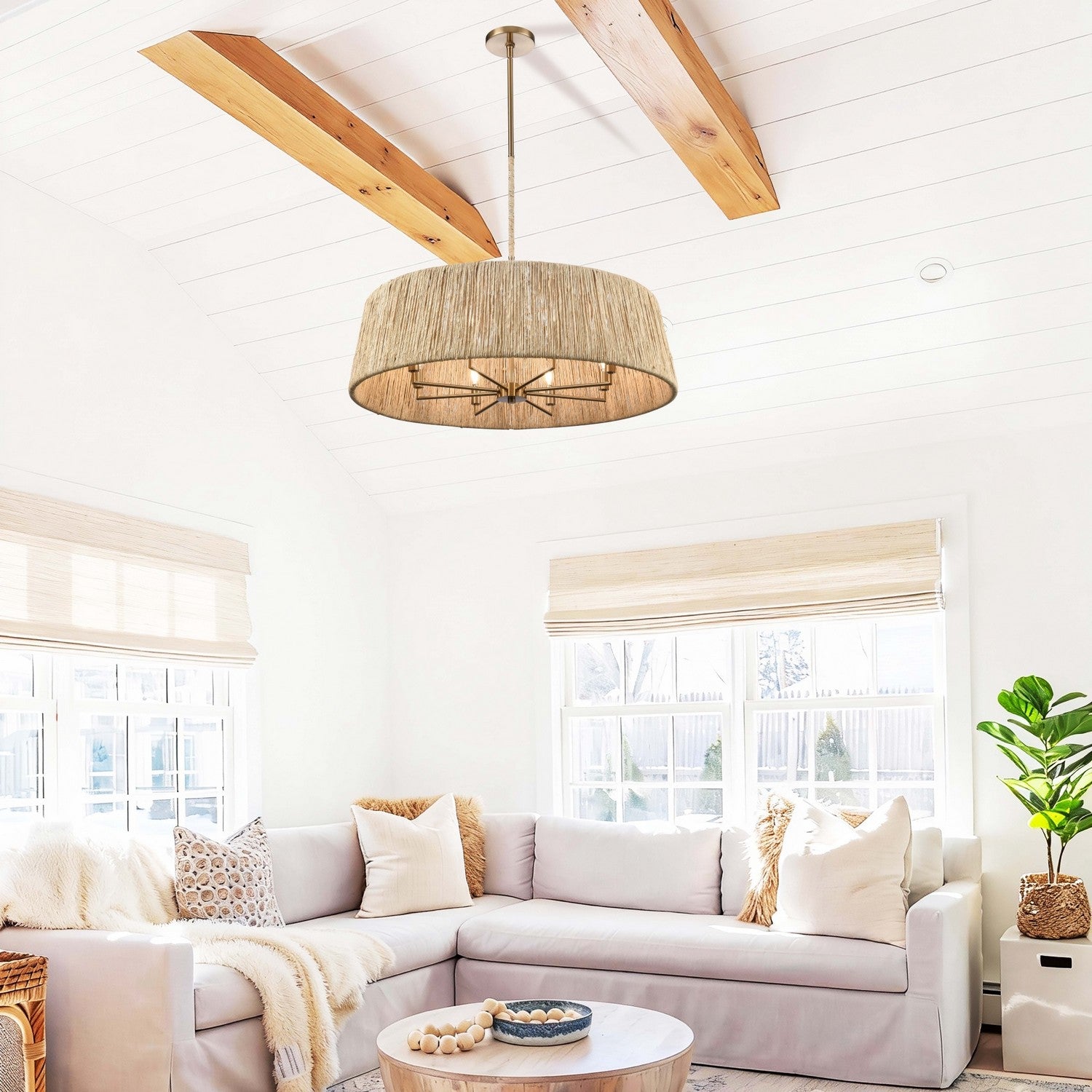 Arabela Lighting - 85435-8 - Huit lampes Suspension - Cabane - Or laqué