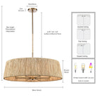 Arabela Lighting - 85435-8 - Huit lampes Suspension - Cabane - Or laqué