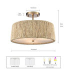Arabela Lighting - 85437-3 - Trois lampes semi-lumineuses Plafonnier - Cabane - Or laqué