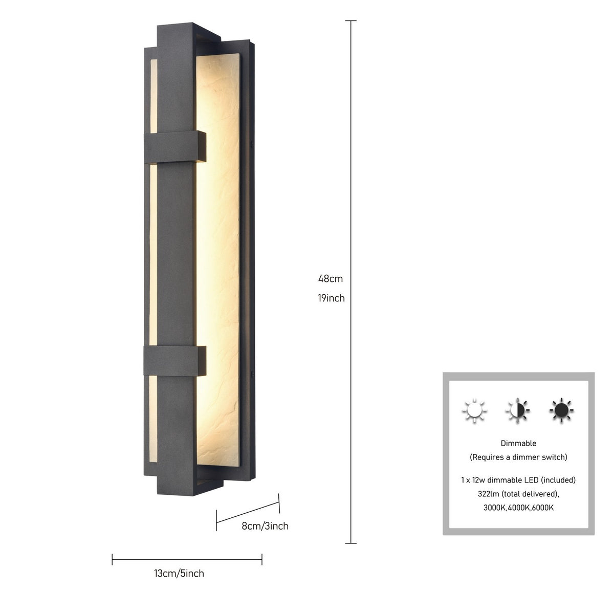 Arabela Lighting - 65000 - LED Outdoor Wall Sconce - Crossroads - Charcoal Black