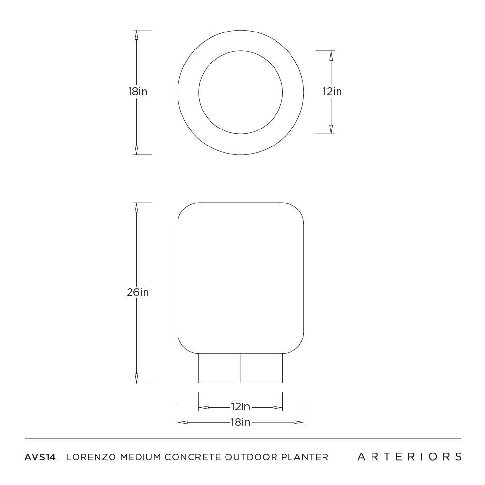 Arteriors - AVS14 - Jardinière d'extérieur - Lorenzo - Noir mat