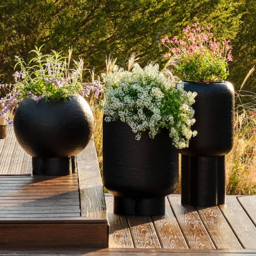 Arteriors - AVS15 - Jardinière d'extérieur - Lorenzo - Noir mat
