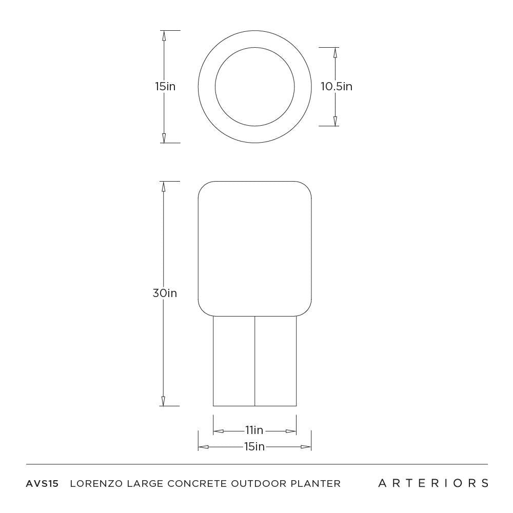 Arteriors - AVS15 - Jardinière d'extérieur - Lorenzo - Noir mat