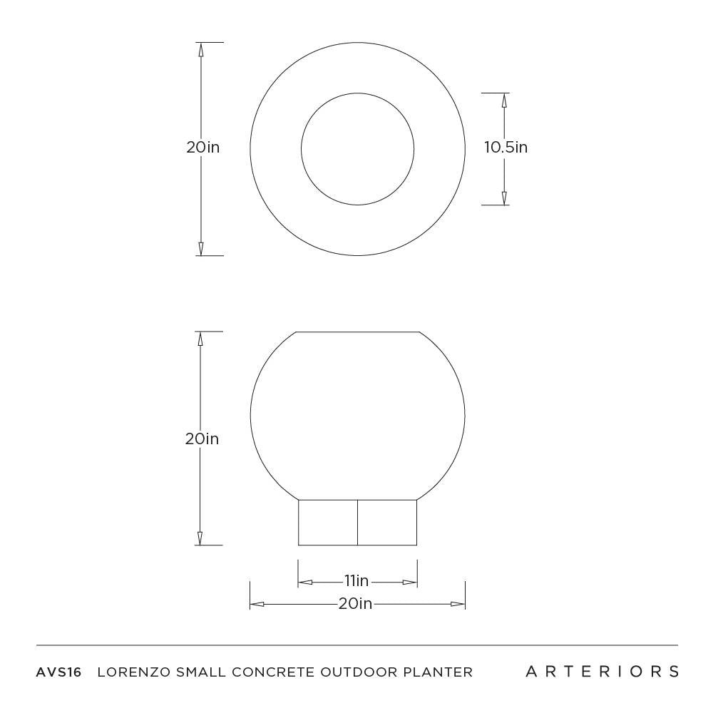 Arteriors - AVS16 - Jardinière d'extérieur - Lorenzo - Noir mat
